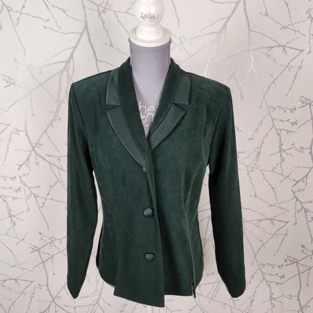 Jolibel Forest Green Button Front Fitted Blazer